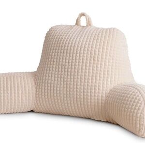 NEW large ivory backrest pillow with arms